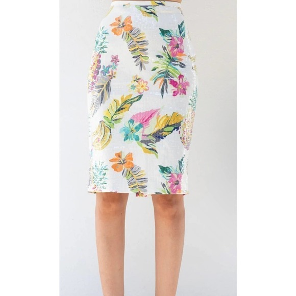 NWT Le Superbe Tropi Cali Sequin Supershine Pencil Skirt size 2 - Picture 1 of 3